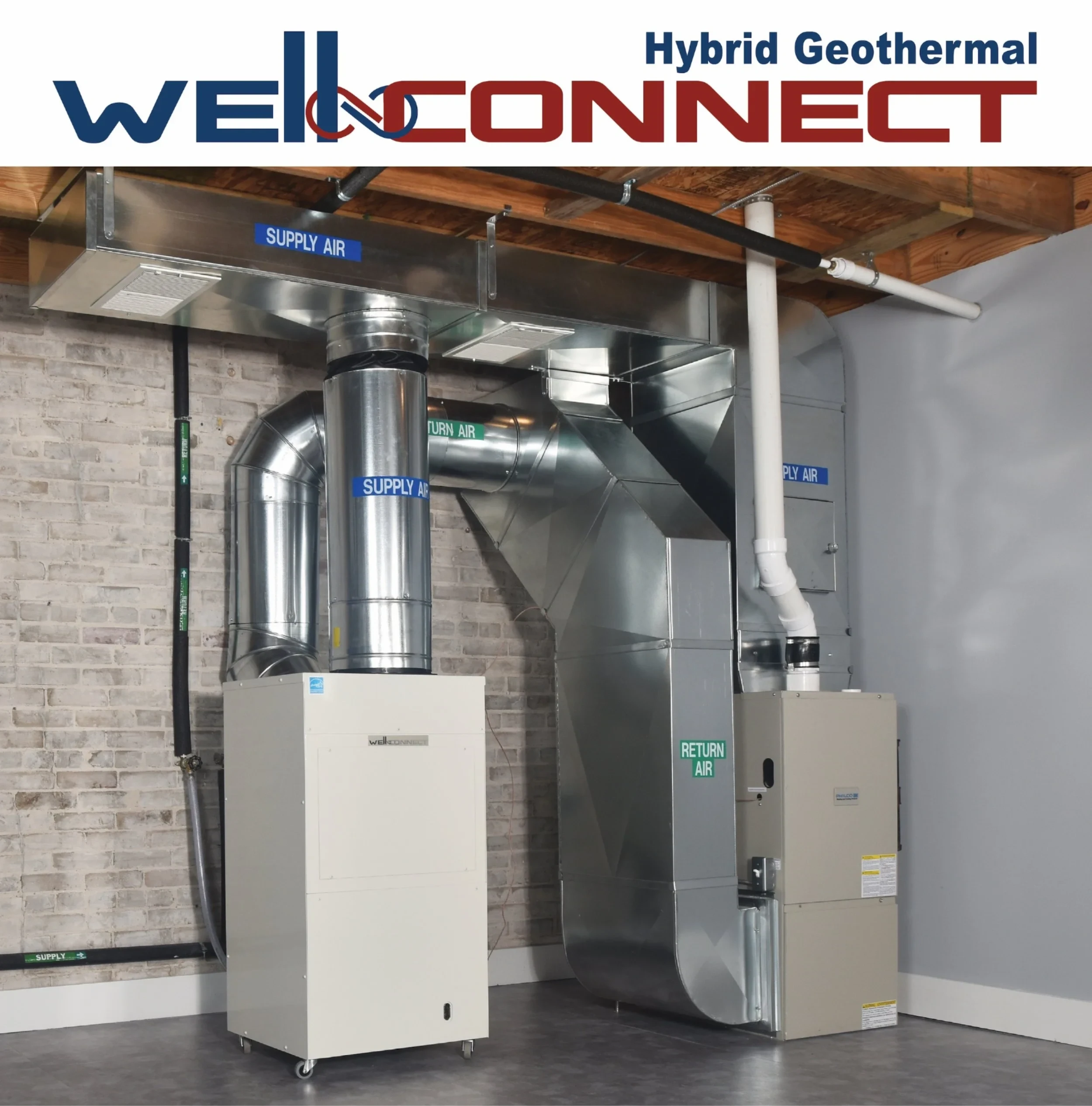 Well-Connect hybrid geothermal system using existing water well